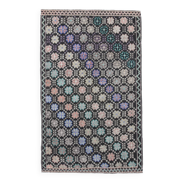 Tapis Kilim tribal à motif géométrique 6x10, 194x305 cm