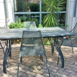 EMU antique iron garden furniture, table, 2 armchairs and 4 Vera chairs