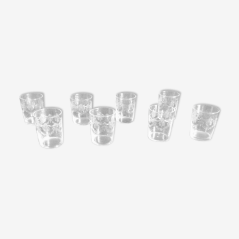 Lot de 8 verres gravés