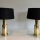 Paire de lampes modernistes en laiton