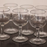 6 verres anciens de bistrot