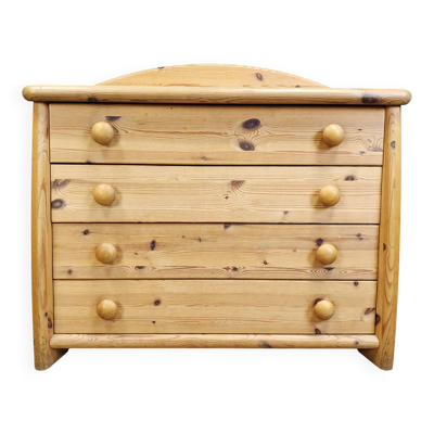 Commode en bois de pin scandinave, années 1980