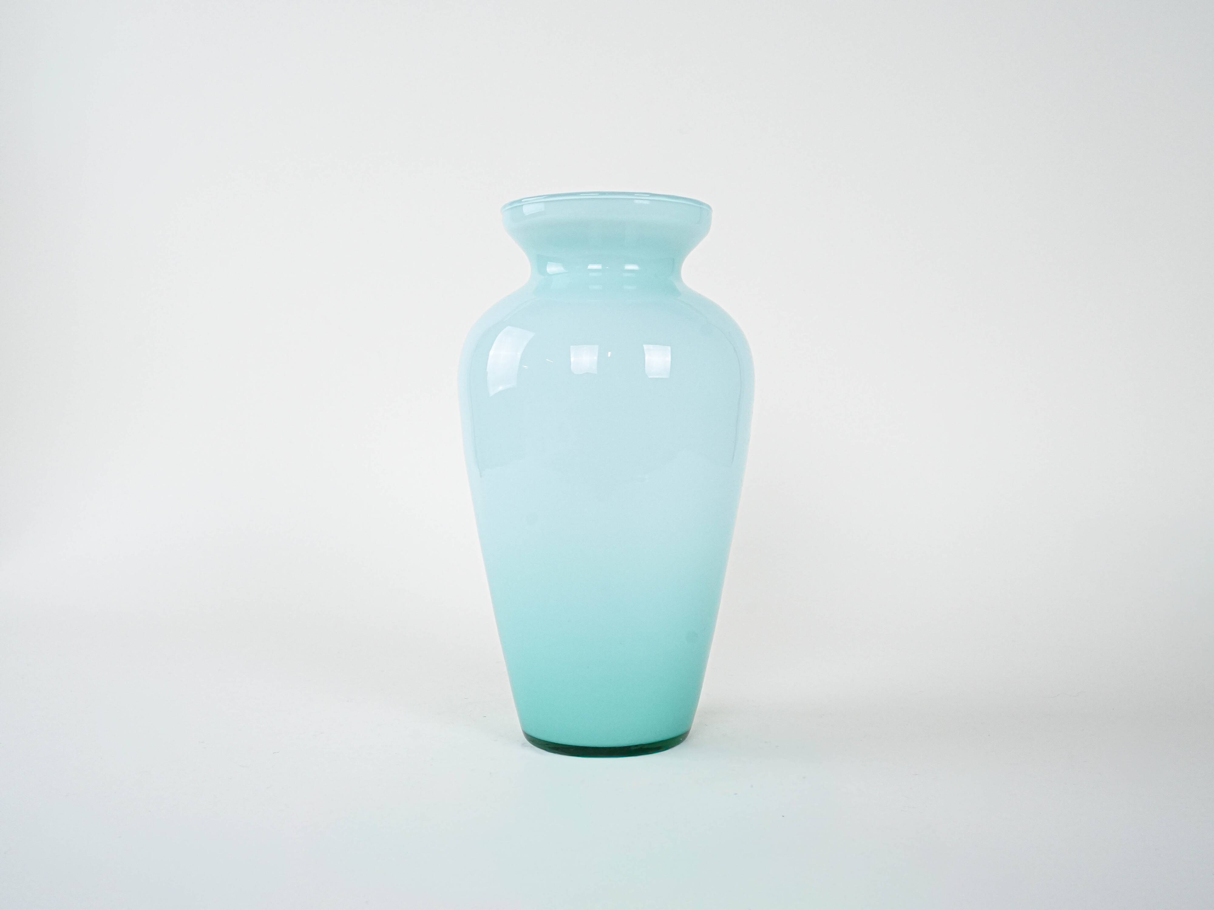 Glass vase, Italian design, 1970s, made in Italy