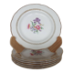 6 flowery dessert plates