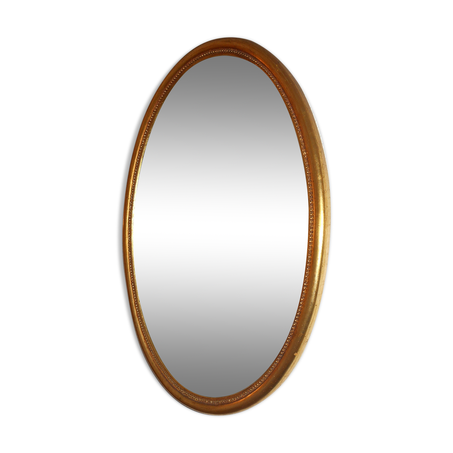 Oval gold mirror