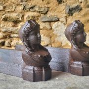 Paire de chenets en fonte XIXème