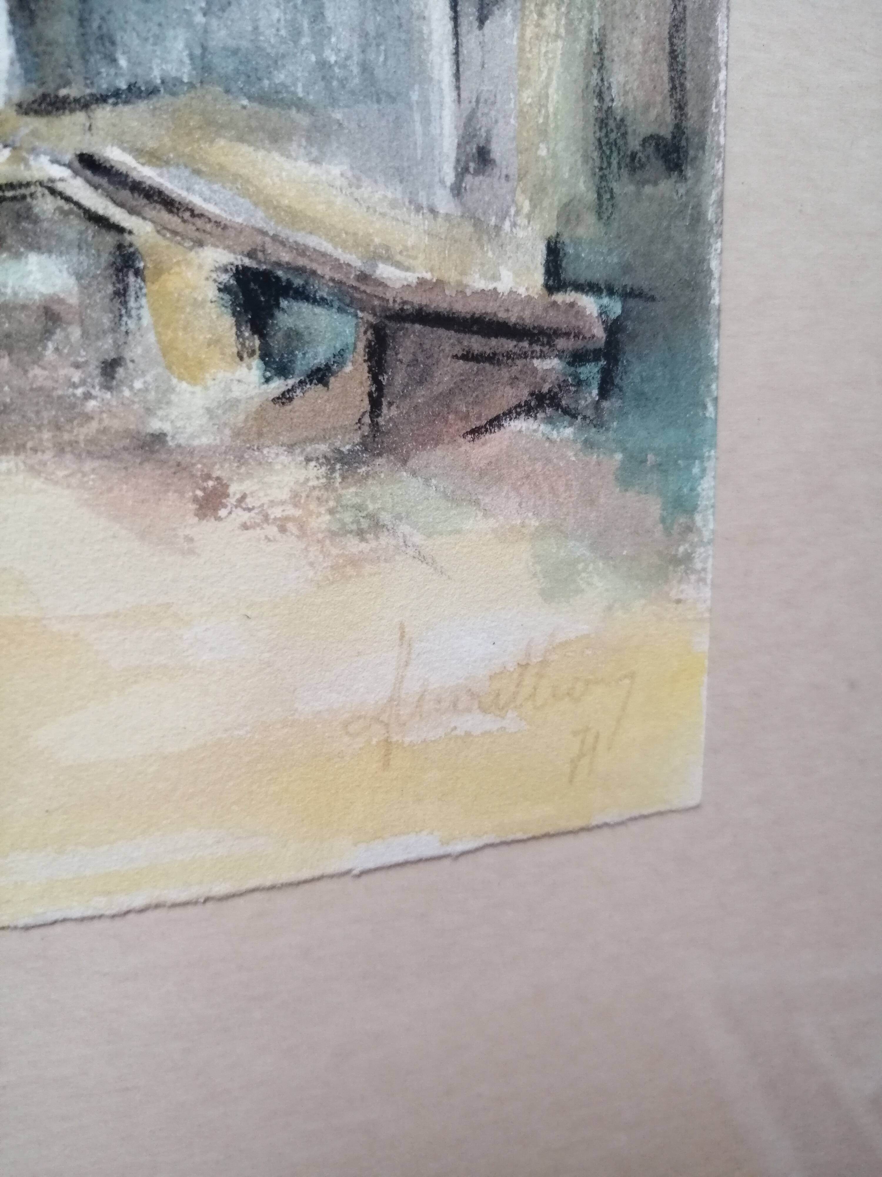 Watercolor painting of an alley