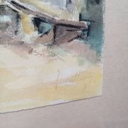 Tableau aquarelle ruelle