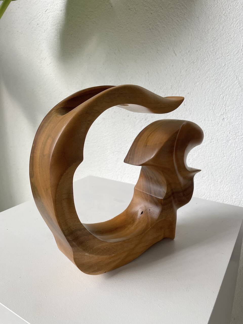 Wooden sculpture vase