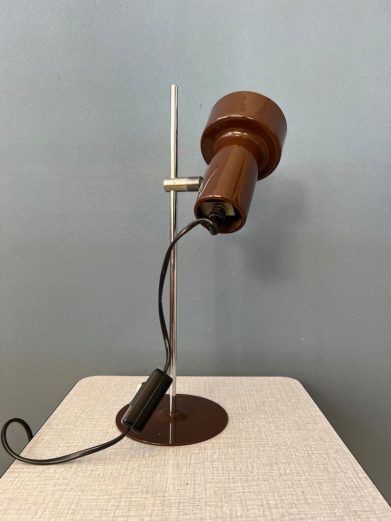Lampe de bureau space age ajustable marron