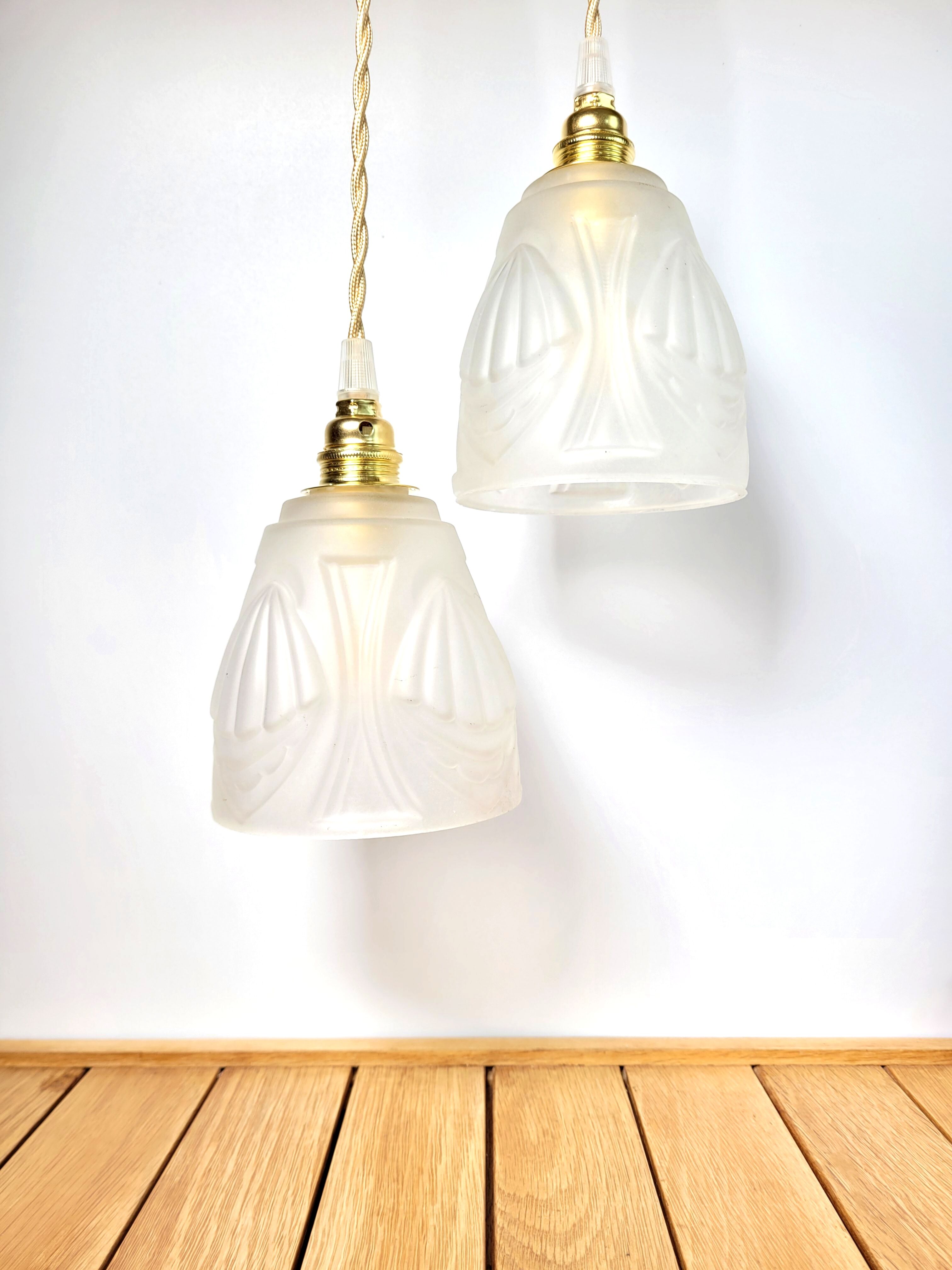 Pair of old globe walking lamps