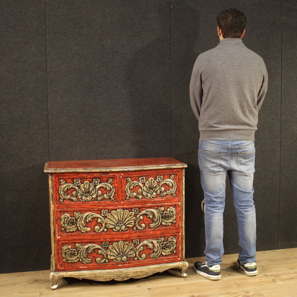 Spanish lacquered and silvered dresser