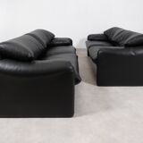 Ensemble de 2 canapés Cassina Maralunga 2,5 places - cuir noir
