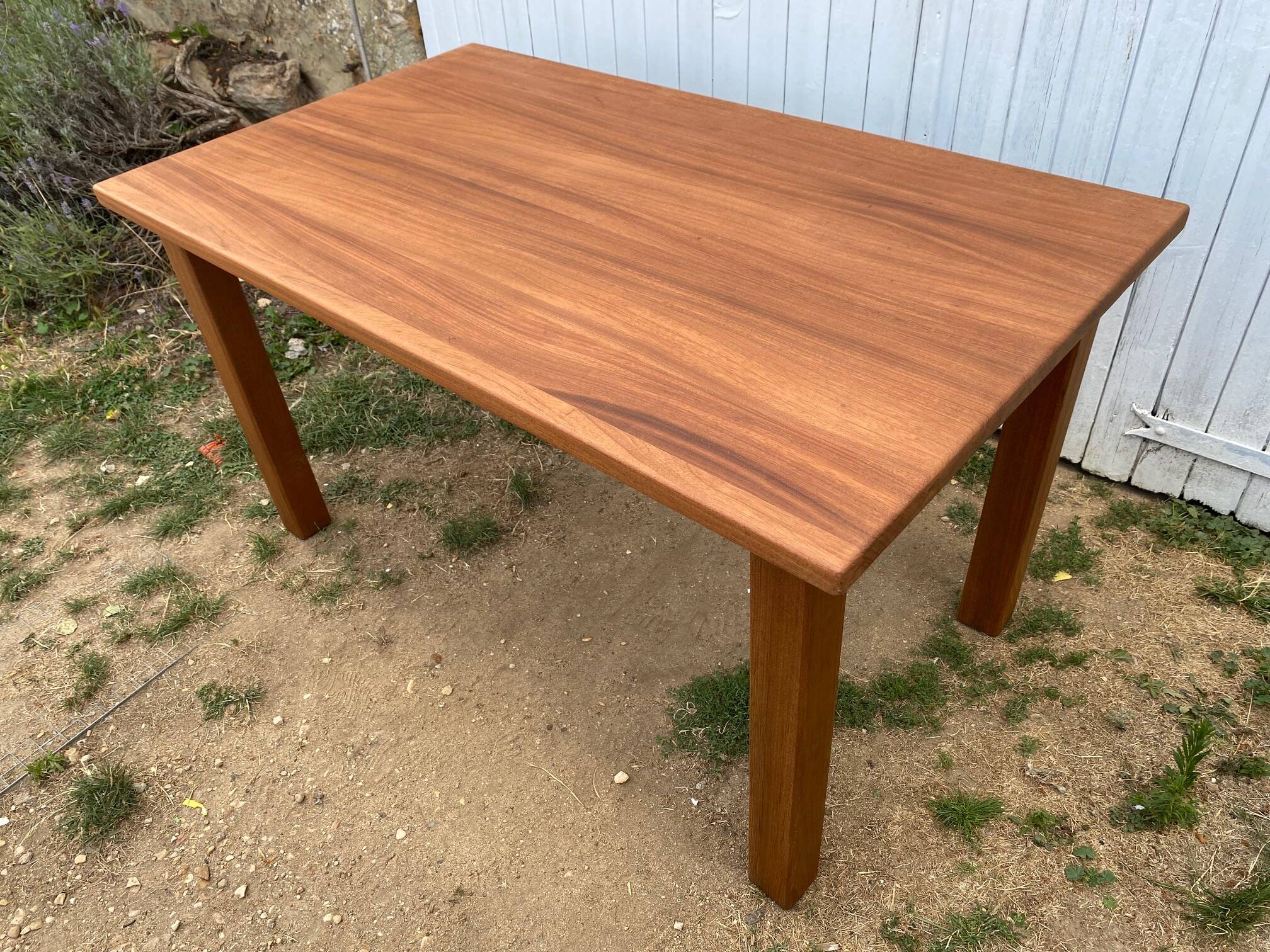 Vintage solid teak table 135x79cm an80