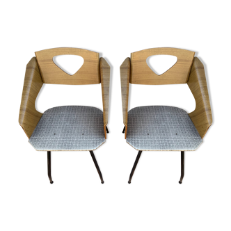 Ensemble de 2 chaises de Carlo Ratti, Italie 1950