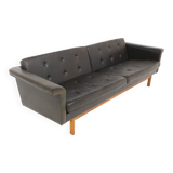 Scandinavian leather sofa, Karl Erik Ekselius for JOC, Sweden, 1950