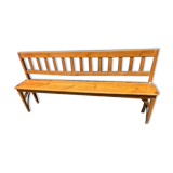 Banc de gare long en bois de Belgique
