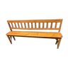 Old wooden long station bench from Belgium