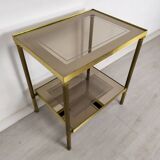 Golden brass sofa end