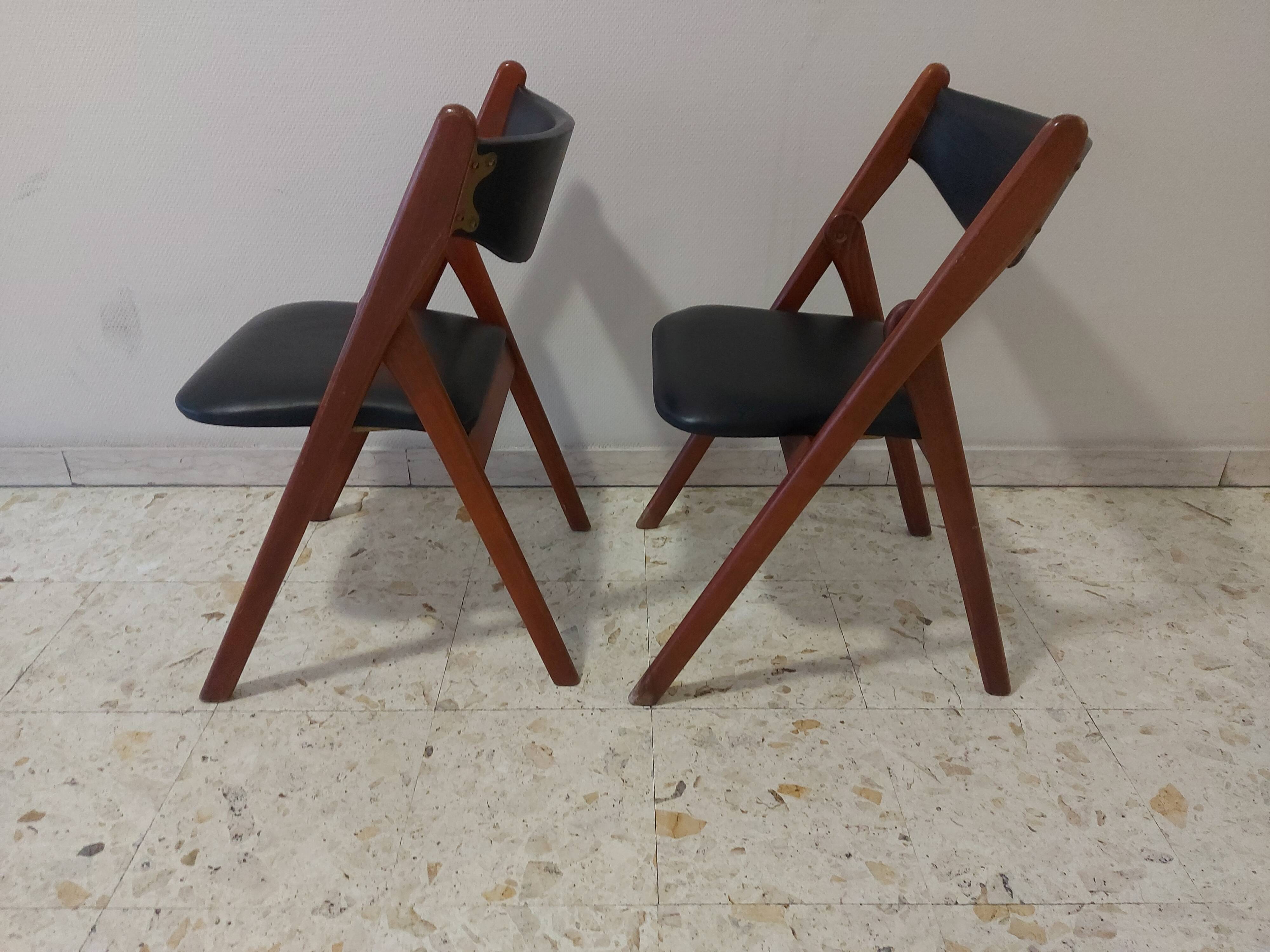 2 vintage folding chairs 50 , 60'S Norquist
