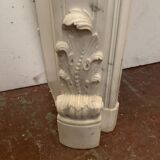 Louis XV style fireplace in white Carrara marble, 19th century