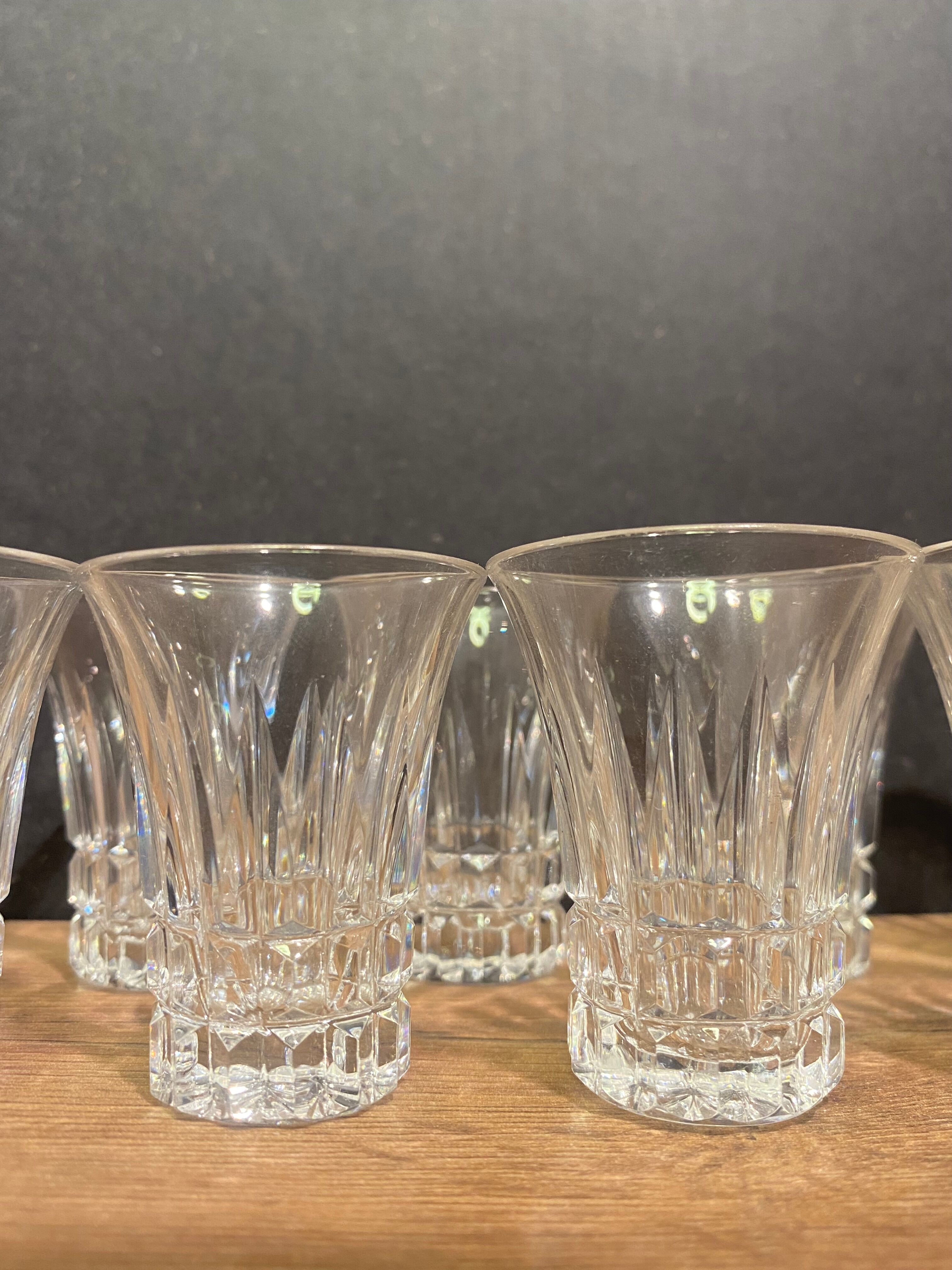 Suite of 10 cut crystal alcohol glasses