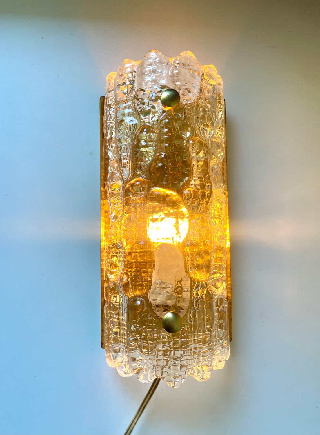 Glass & Brass wall sconces design by Carl Fagerlund for Orrefors /Lyfa