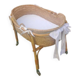 Vintage rattan cradle