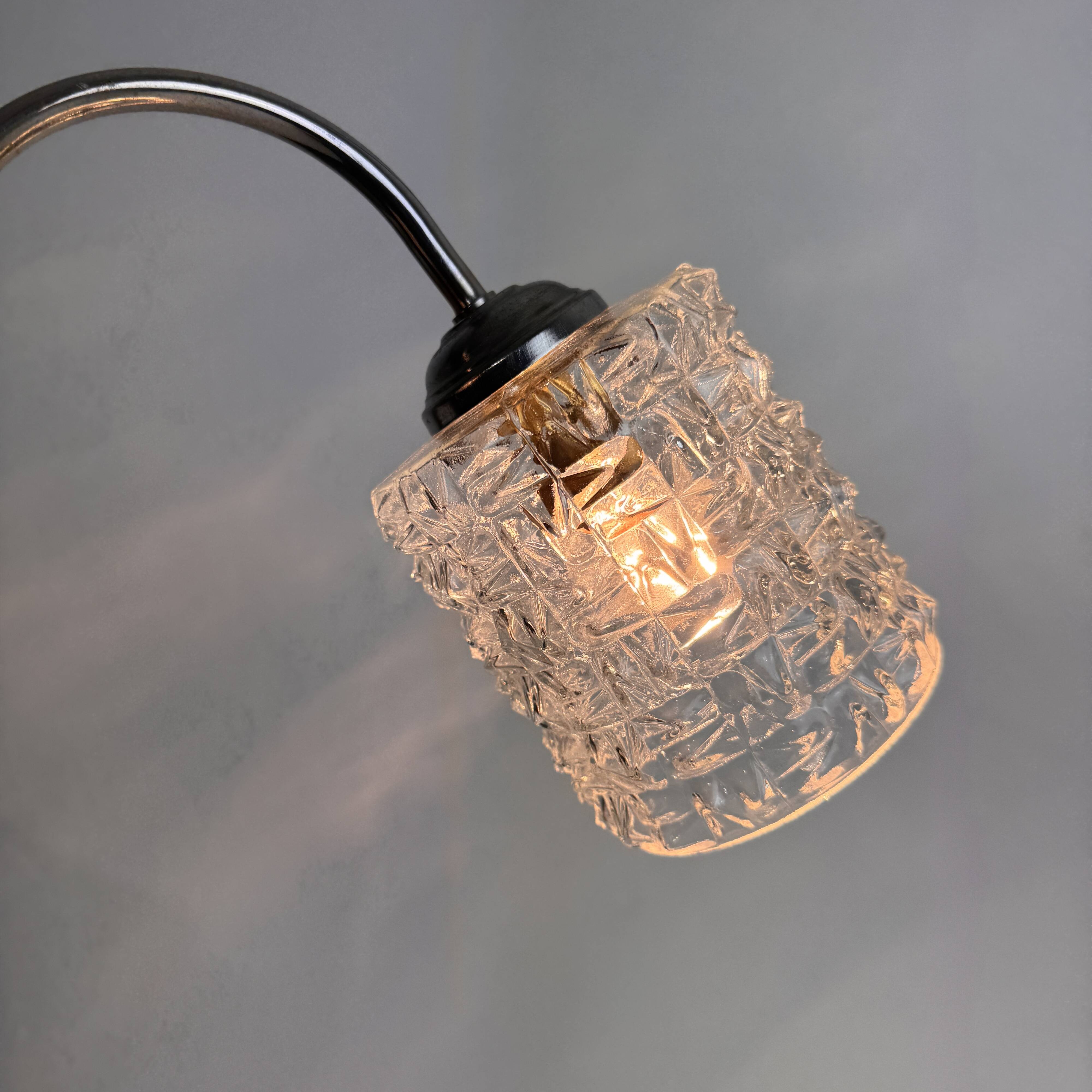 Vintage glass wall light "diamond point"