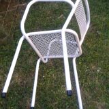 Set of 4 stackable perforated garden armchairs
