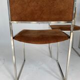 5 chairs in chrome steel and alcantara 1970
