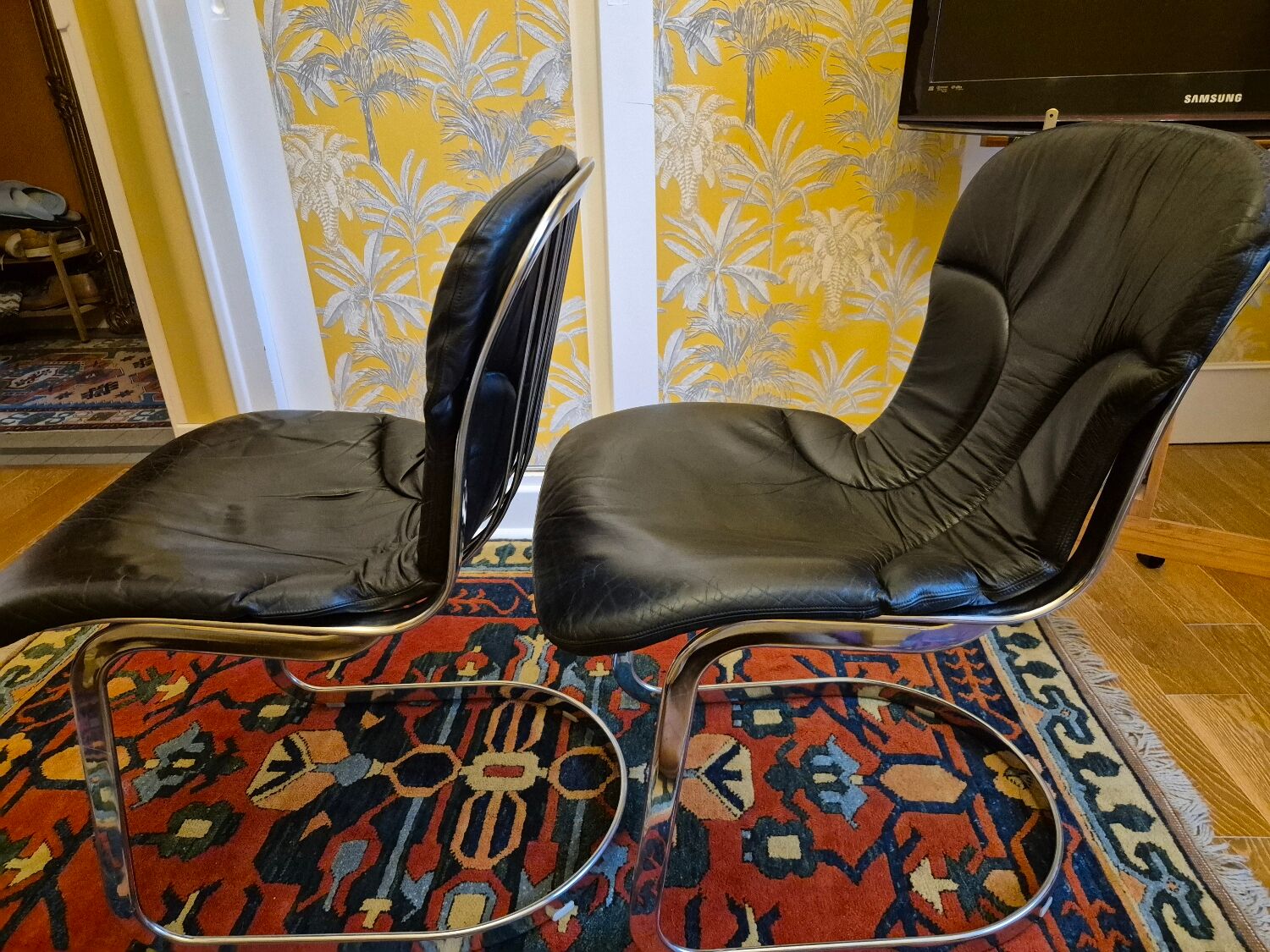 2 chaises Willy Rizzo pour Cidue