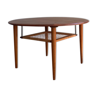 Table basse ronde danoise midcentury par Johannes Andersen