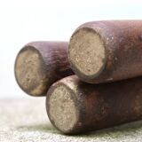 Folding tripod stool in wood and leather, 1950s