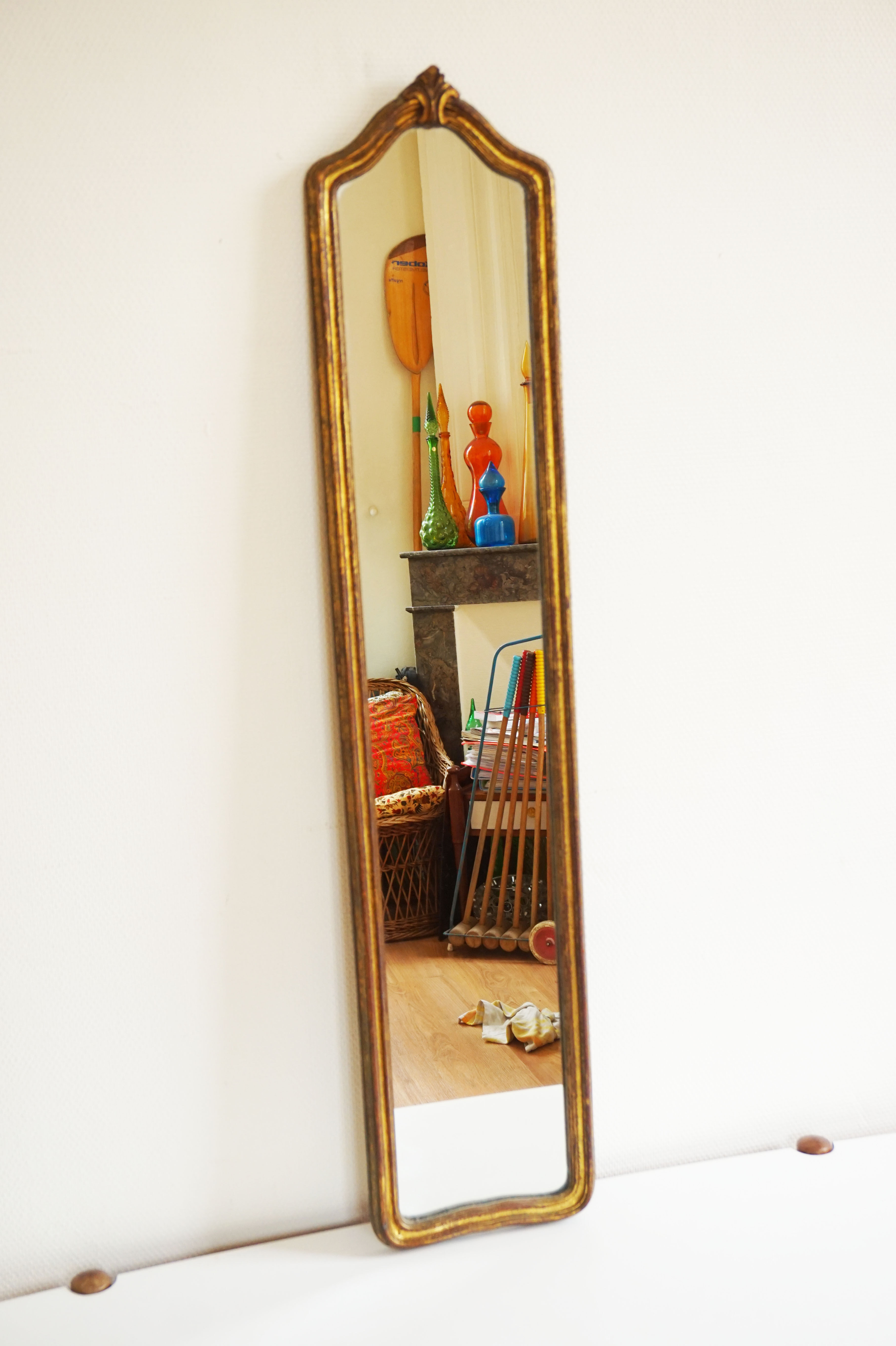 Golden vintage mirror 117x23cm
