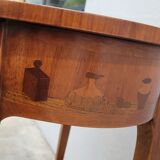 Louis xv style marquetry table Chinese scene