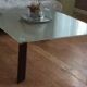 Table basse carrée en verre