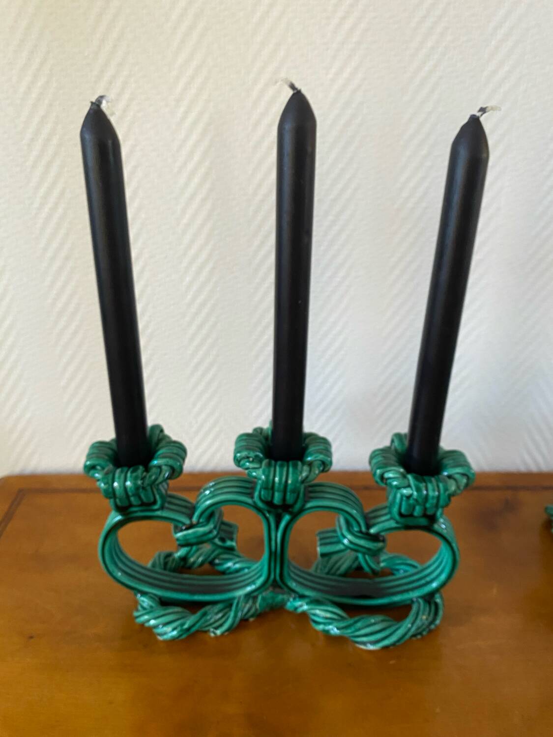 Vallauris 1950 barbotine candlesticks
