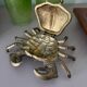 vintage brass crab decor ashtray