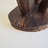 Pair of wooden tripod stools