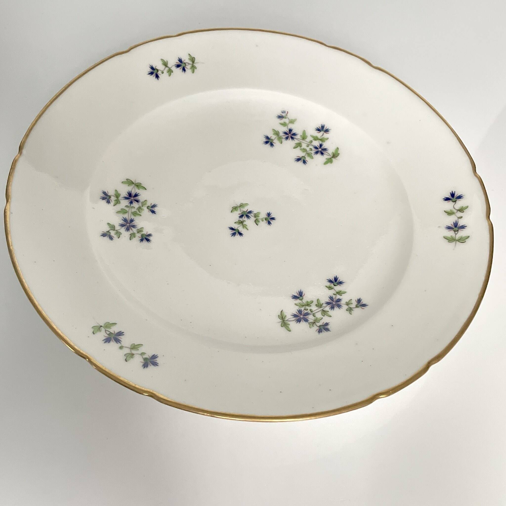 Porcelain plate from the Duke of Angoulême | Cornflower floral motif