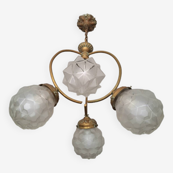 Art deco chandelier, old light fixture