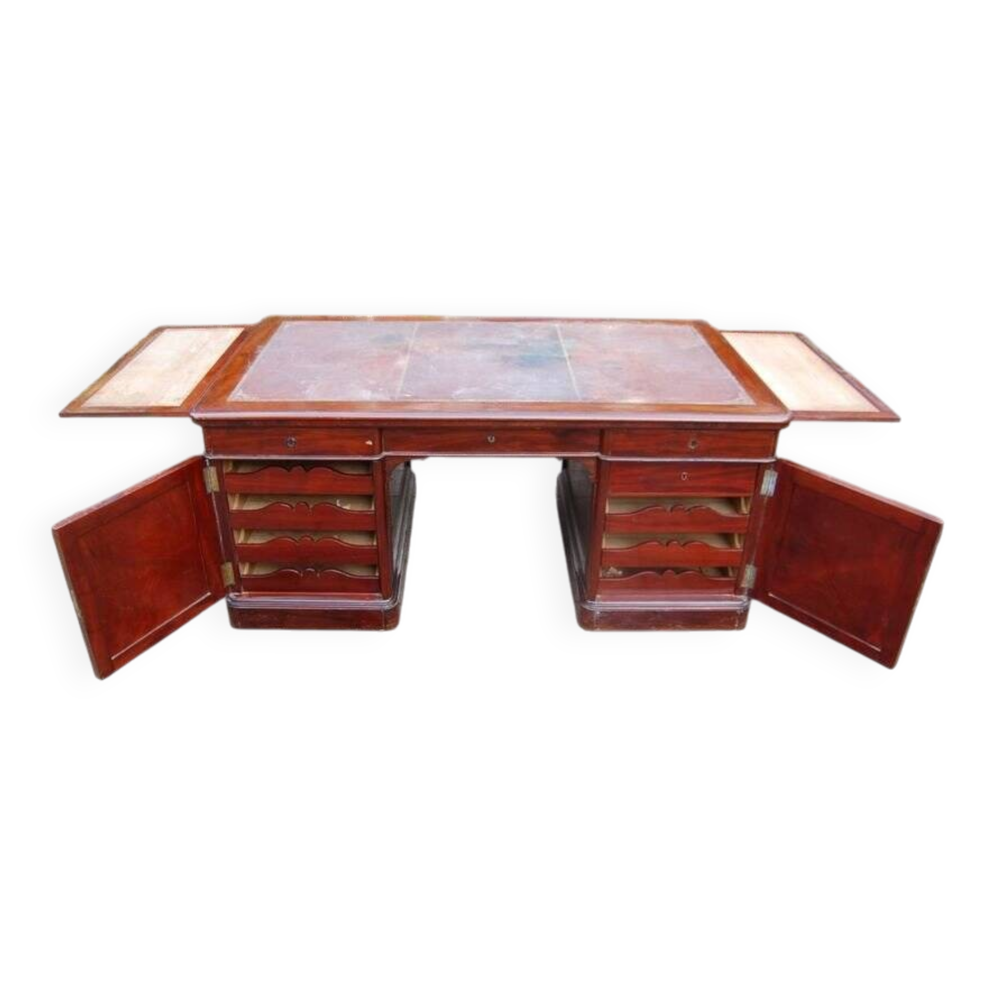 19th century Louis Philippe period mahogany pedestal desk