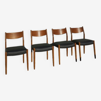 4 chaises scandinaves Fristho Franeker des années 60