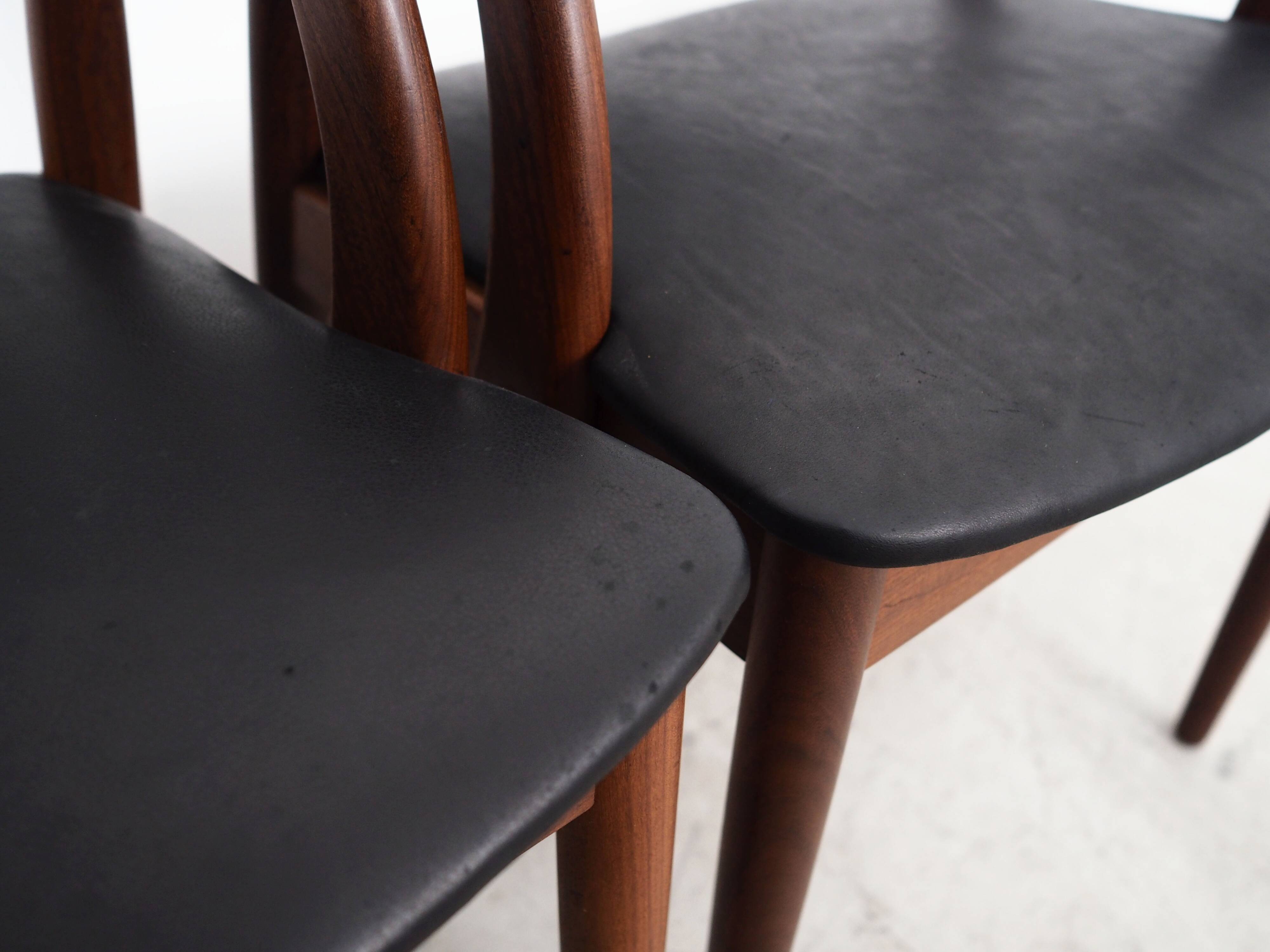 Ensemble de quatre chaises en teck, design danois, années 1970, Orte Mobelfabrik