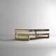 Gold Plated G-Shaped Coffee Table from Belgochrom, 1970s