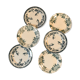 6 mismatched iron land dessert plates