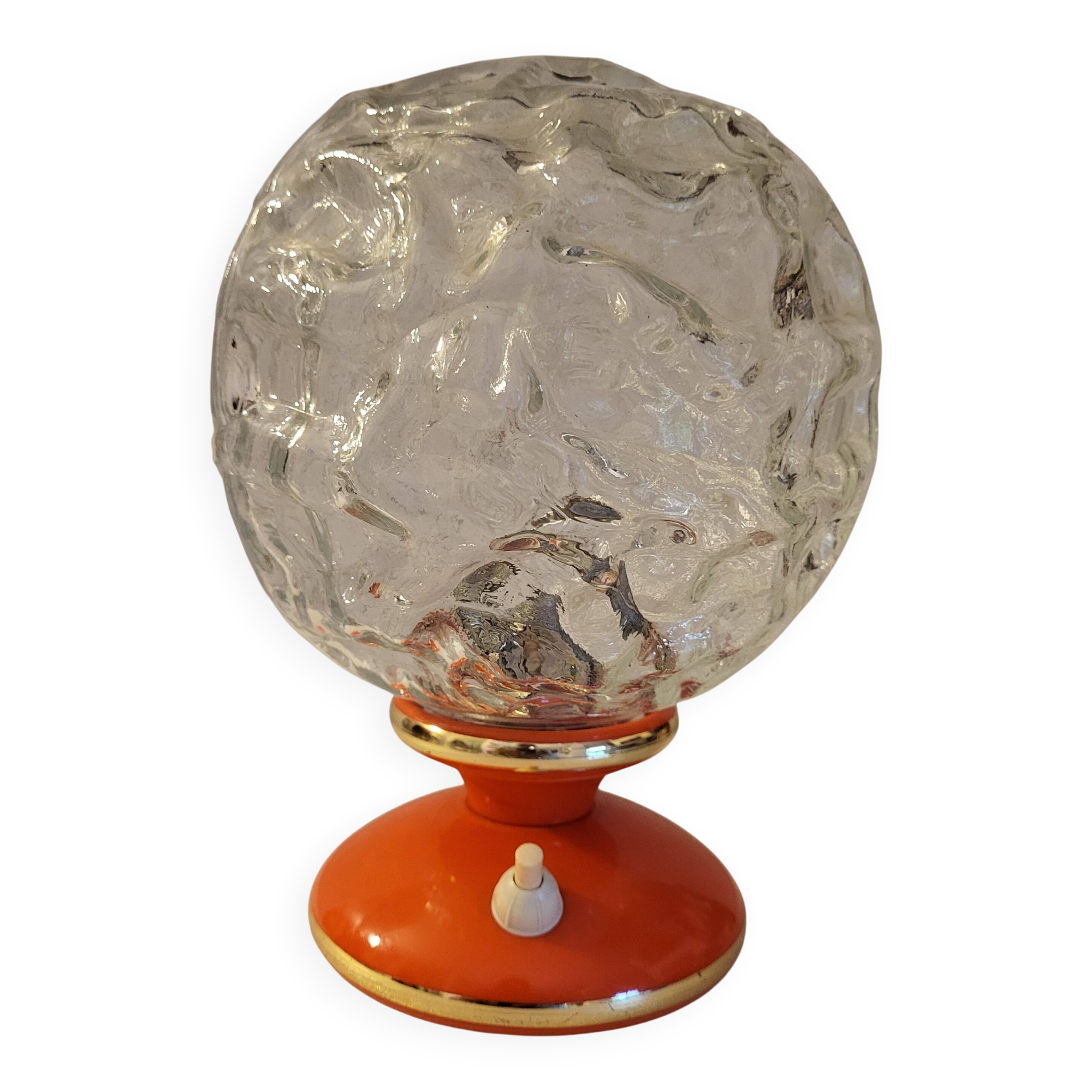 Lampe globe orange, space âge, Allemagne, 1960-70