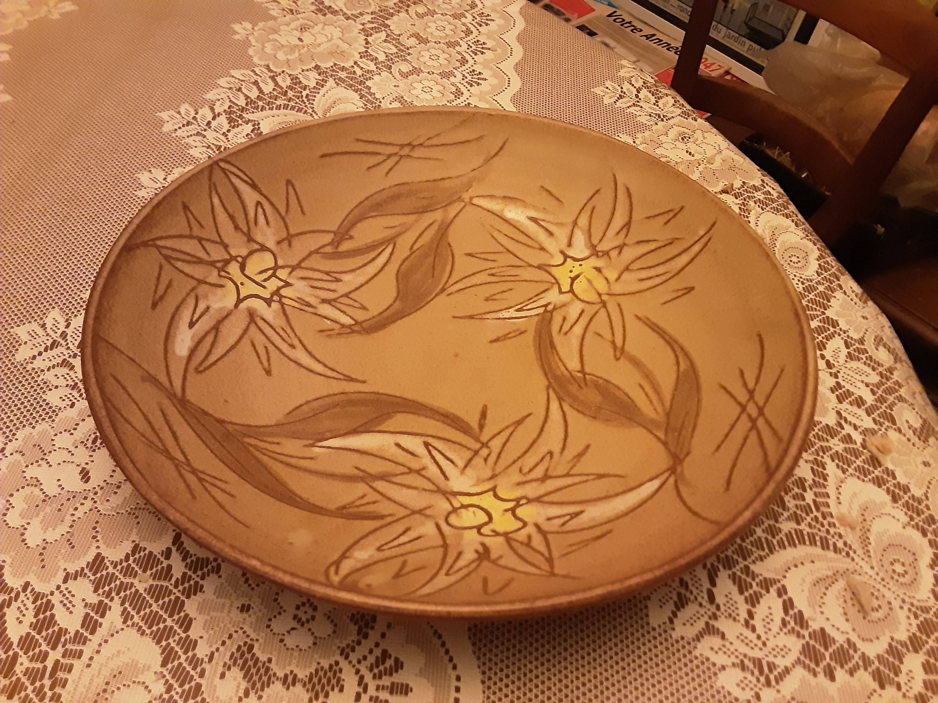 Dish ceramic cut vallauris handmade