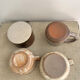 4 stoneware cups